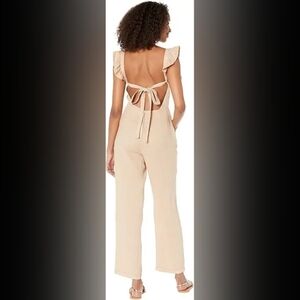 NWT Blank NYC Linen Jumpsuit with Ruffle Strap Detail in Going Steady sz S